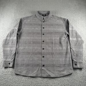 PXG Shirt Mens S Gray Plaid Stretch Twill Flannel Snap Button Golf Made USA